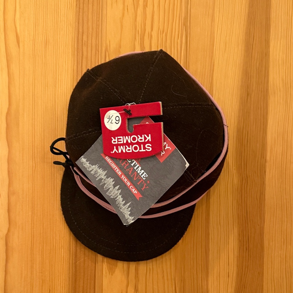Stormy Kromer Brown Cap with Pink Accent